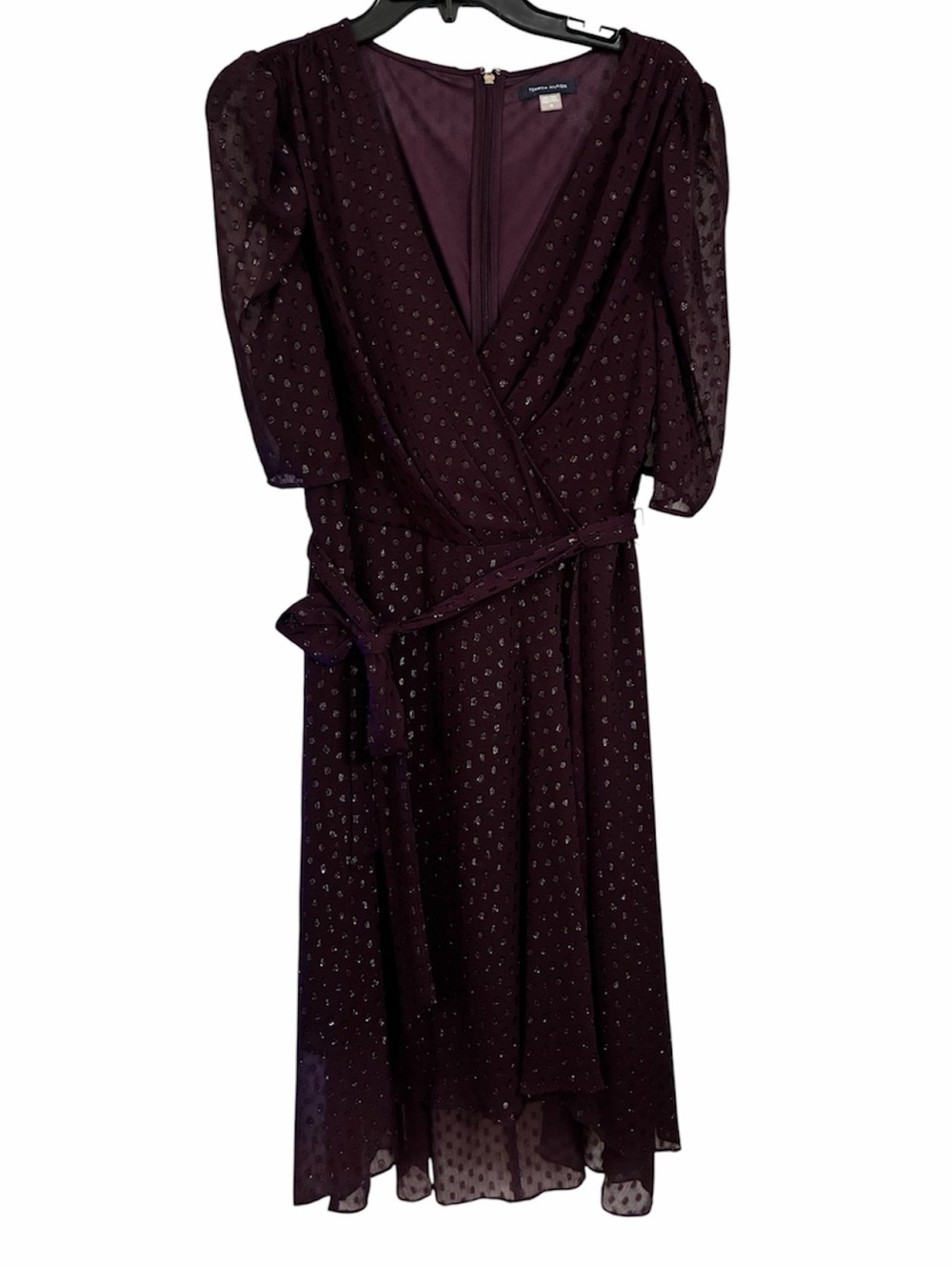 Tommy Hilfiger Plum V Neck Circle Dress